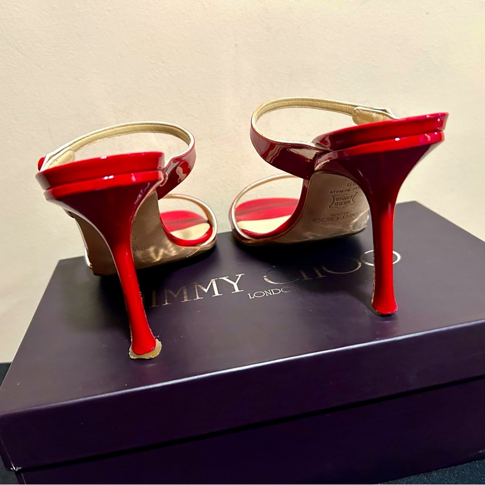 Jimmy Choo Patent Leather Candy Apple Red heels - Picture 3 of 7